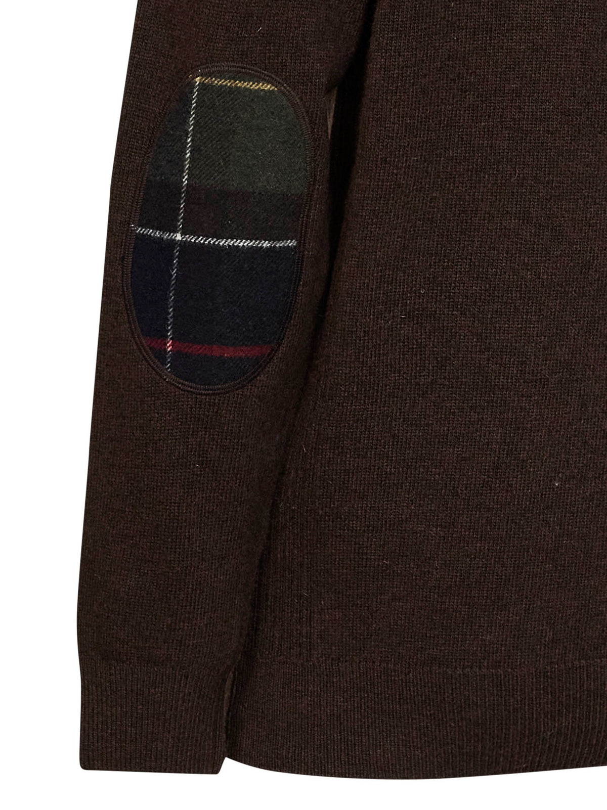 Maglione a mezza zip Holden in lana d'agnello rovere scuro