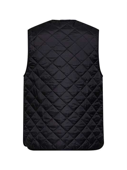 Black zipped quilted vest/lining