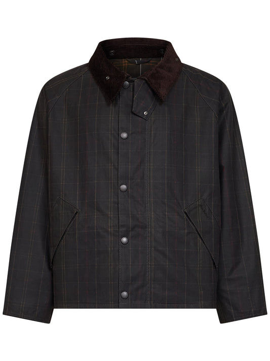 Green tartan Transport waxed jacket