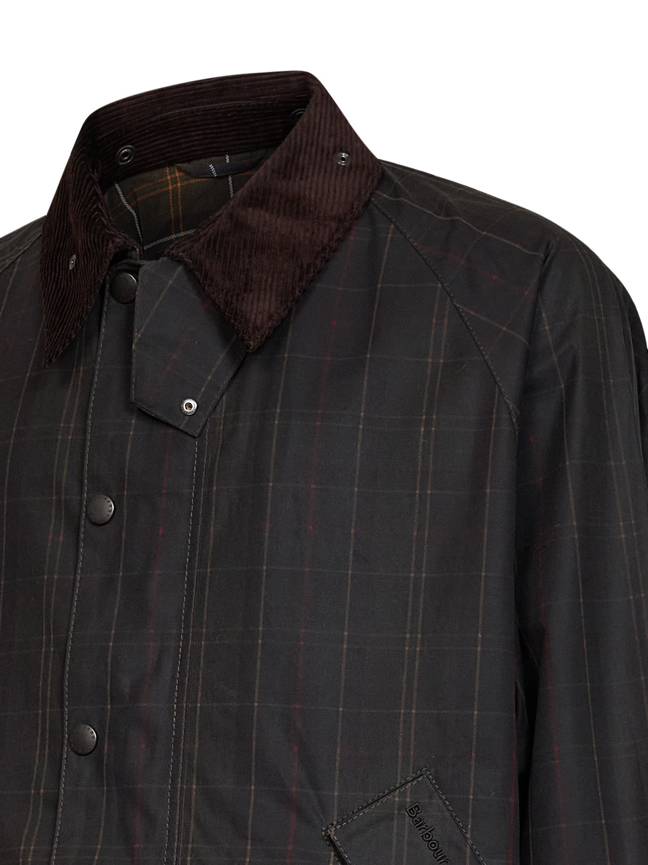 Green tartan Transport waxed jacket