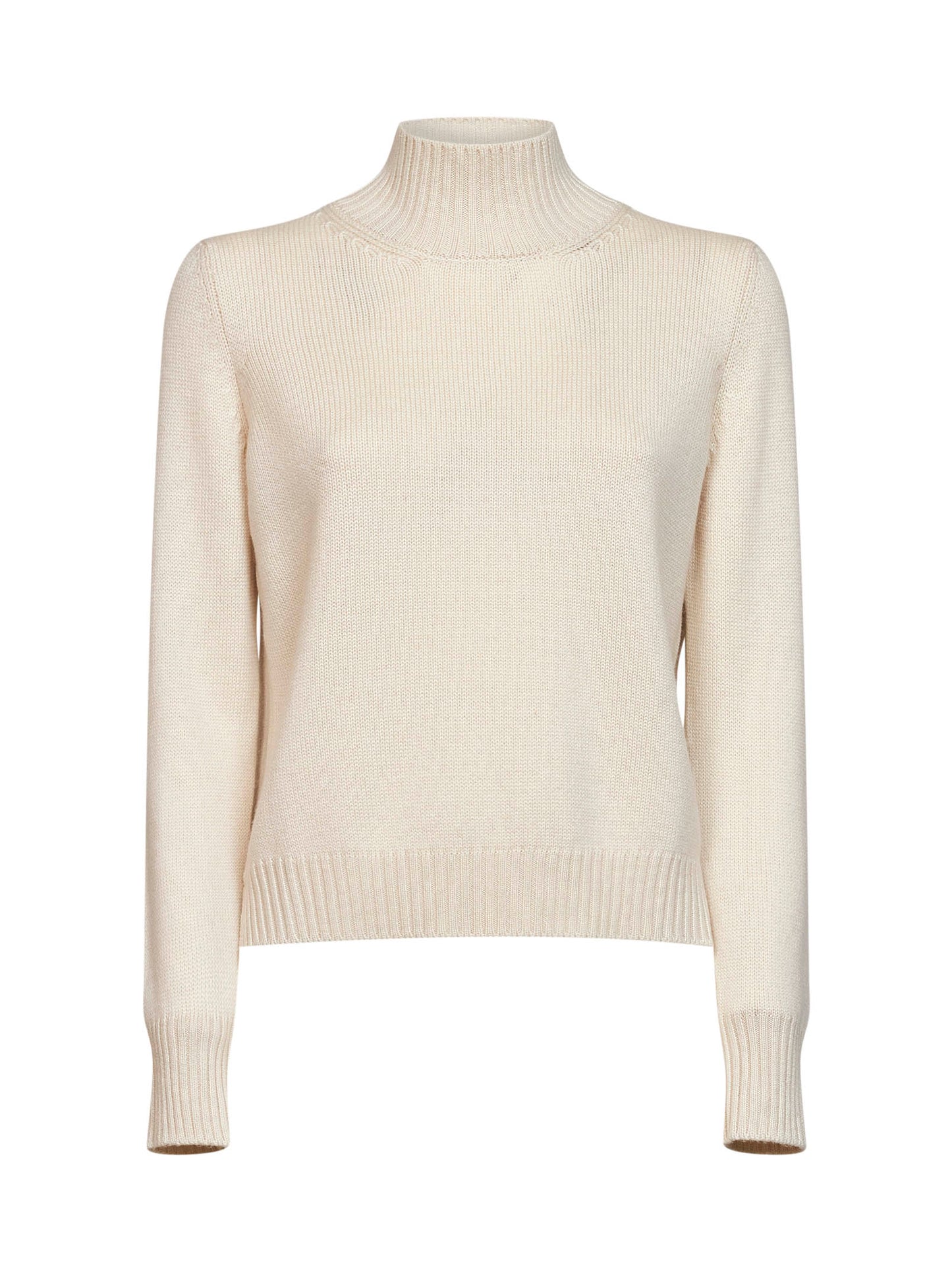 Lupetto in maglia di lana vergine beige