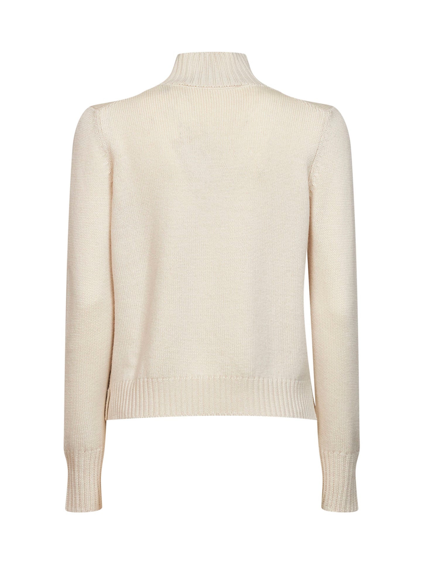 Lupetto in maglia di lana vergine beige