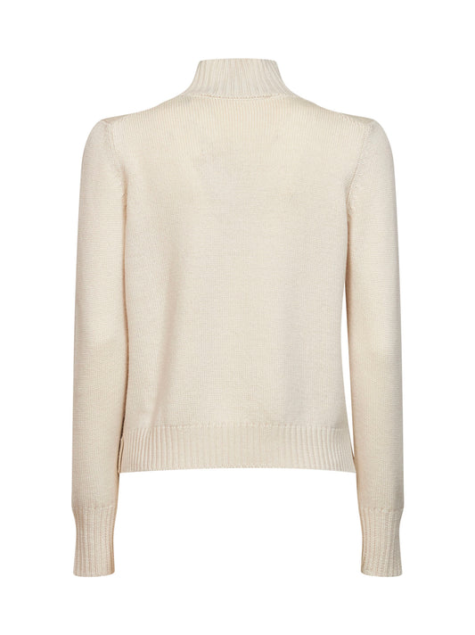Lupetto in maglia di lana vergine beige
