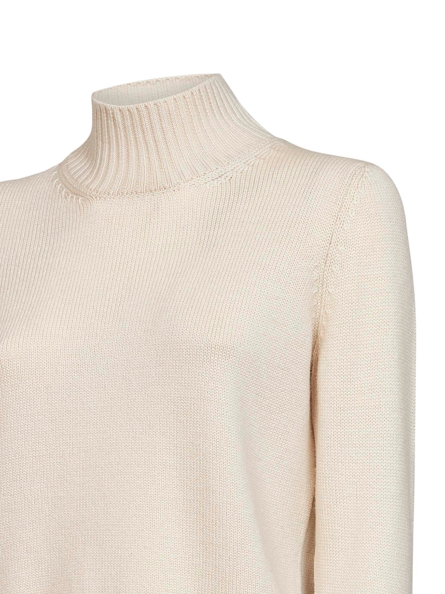 Lupetto in maglia di lana vergine beige