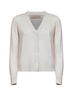 Beige virgin wool knit cardigan