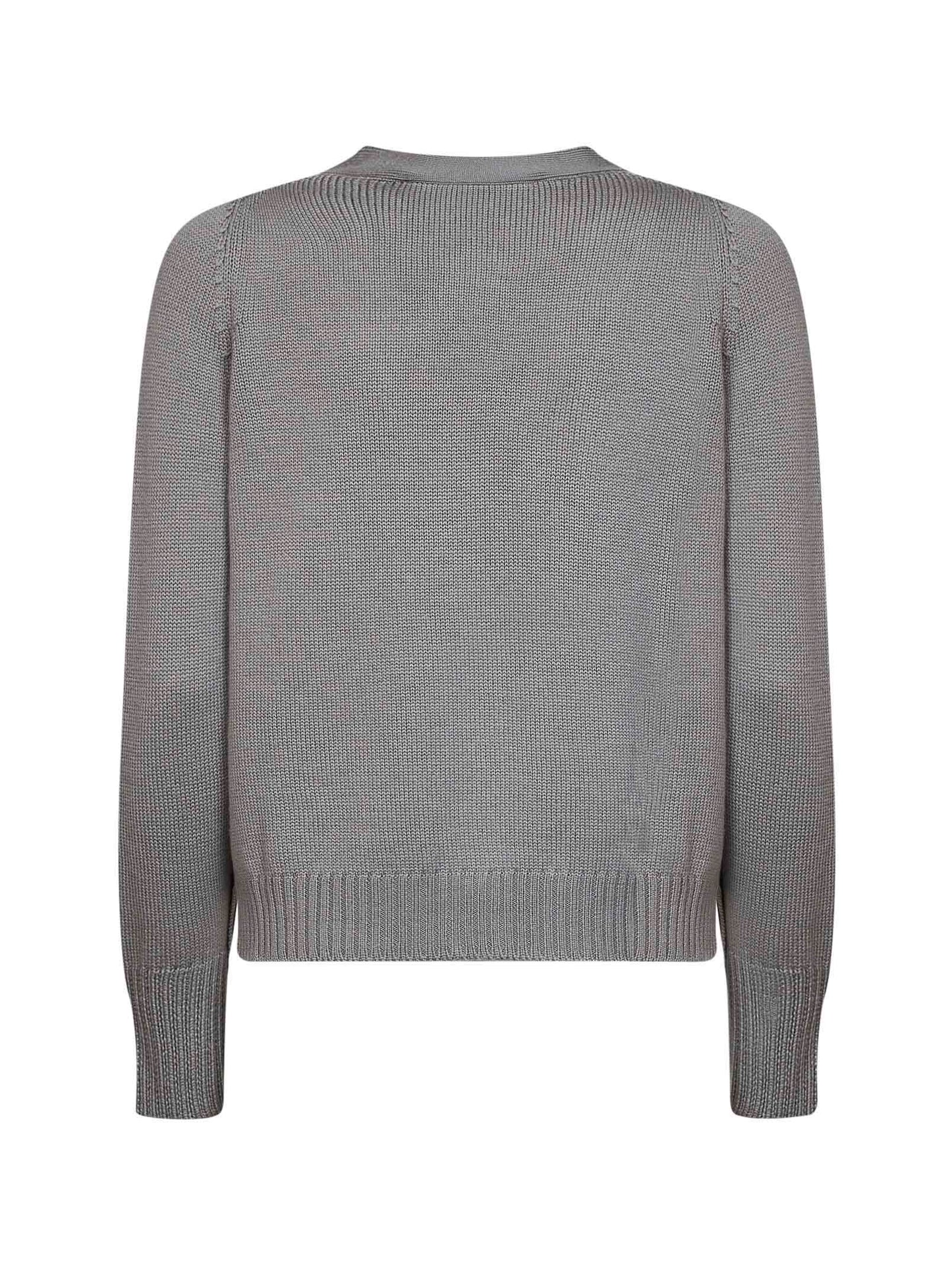 Sage green virgin wool knit cardigan