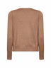 Camel virgin wool knit crewneck sweater