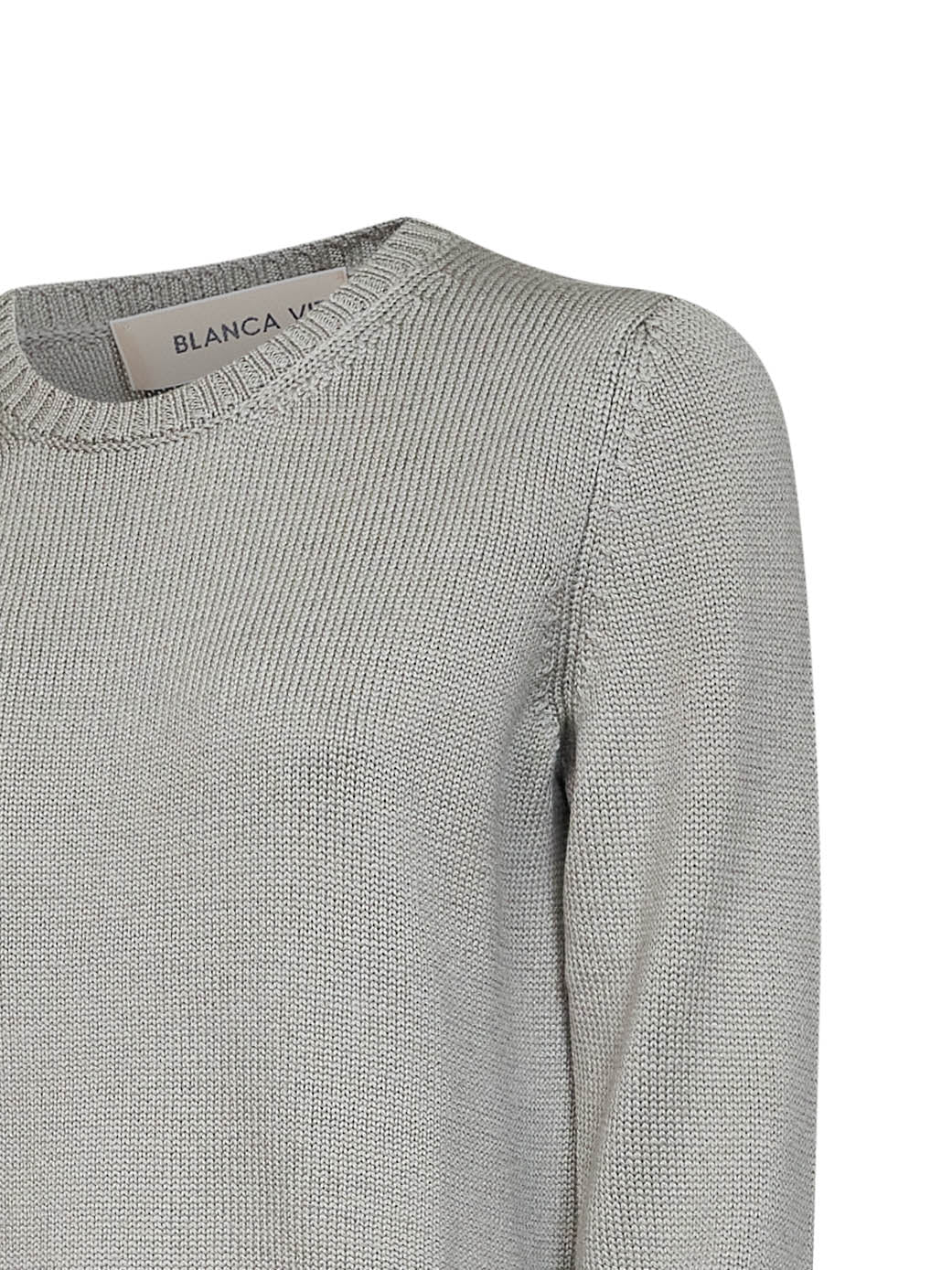 Maglia girocollo in lana vergine salvia