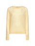 Maglione girocollo in misto alpaca giallo con bottoni