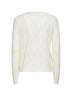 Beige openwork diamond-stitch knit cashmere sweater