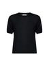 Maglia a maniche corte in lana leggera nera