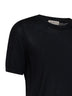 Maglia a maniche corte in lana leggera nera
