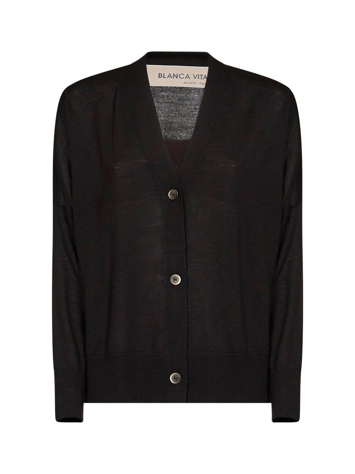 Cardigan in maglia di lana leggera marrone