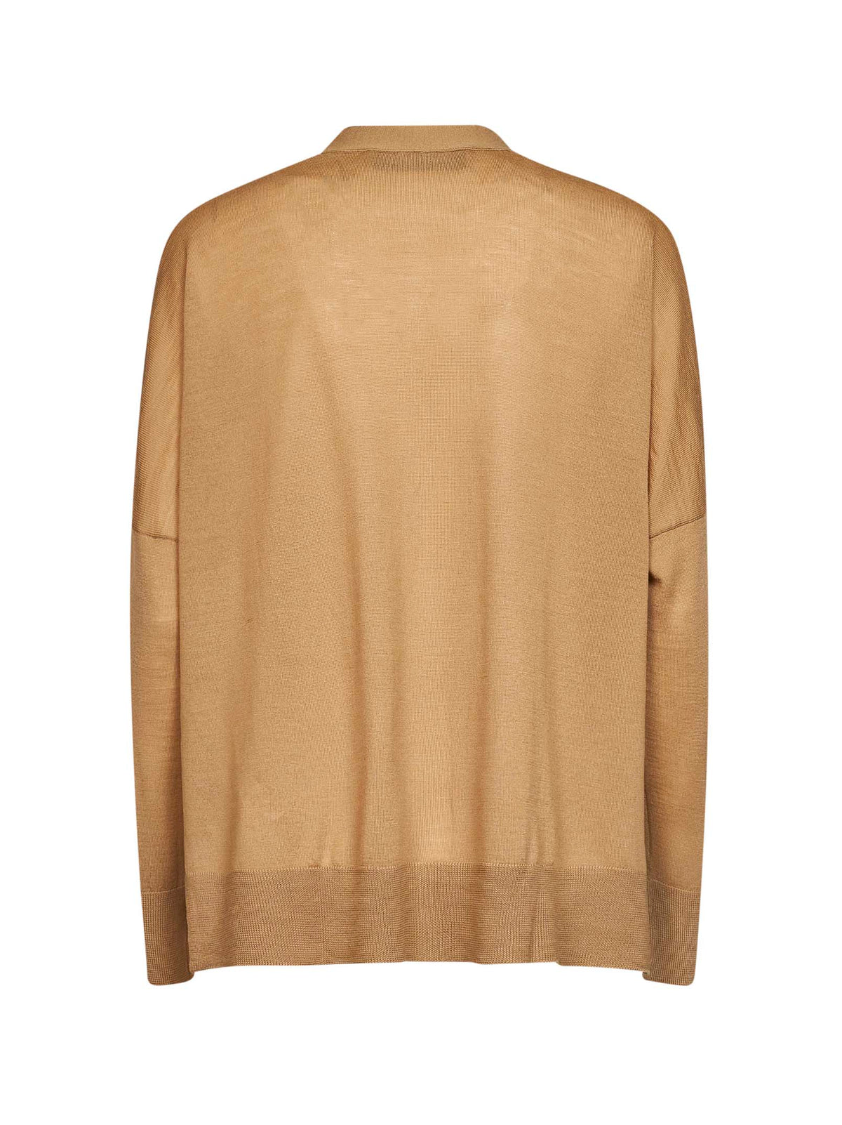 Camel lightweight wool knit cardigan