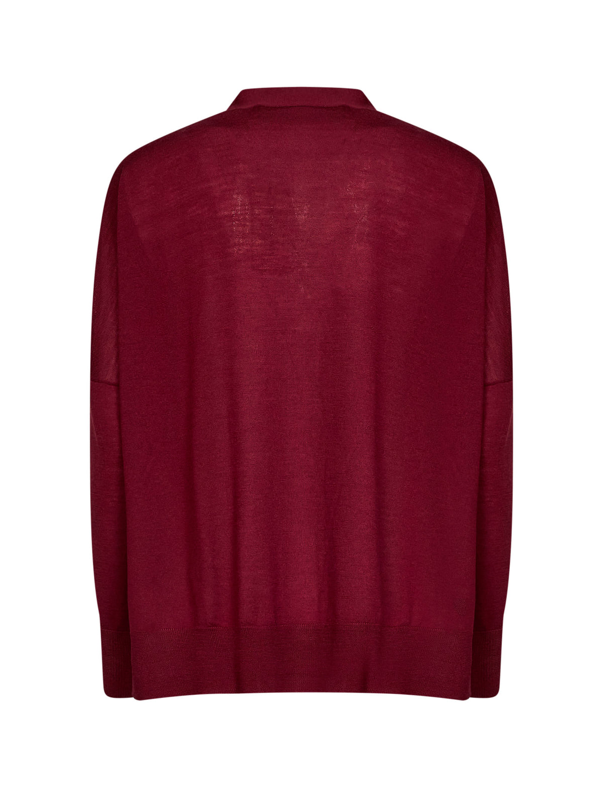 Cardigan in maglia di lana leggera bordeaux