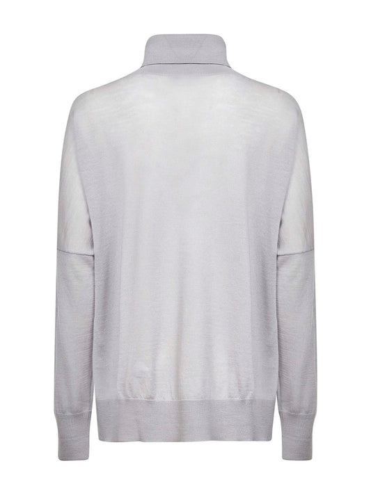 Dolcevita over in maglia di lana vergine grigia