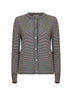 Black thin-striped Tasmania wool knit cardigan