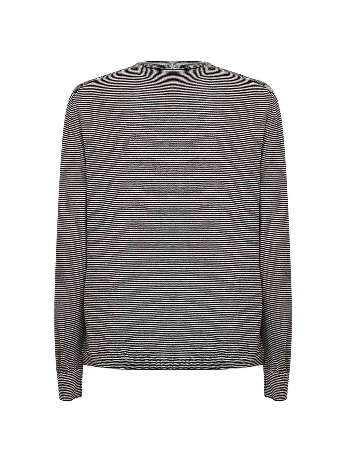 Black thin-striped Tasmania wool knit cardigan