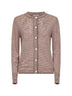 Cardigan in maglia di lana Tasmania millerighe marrone