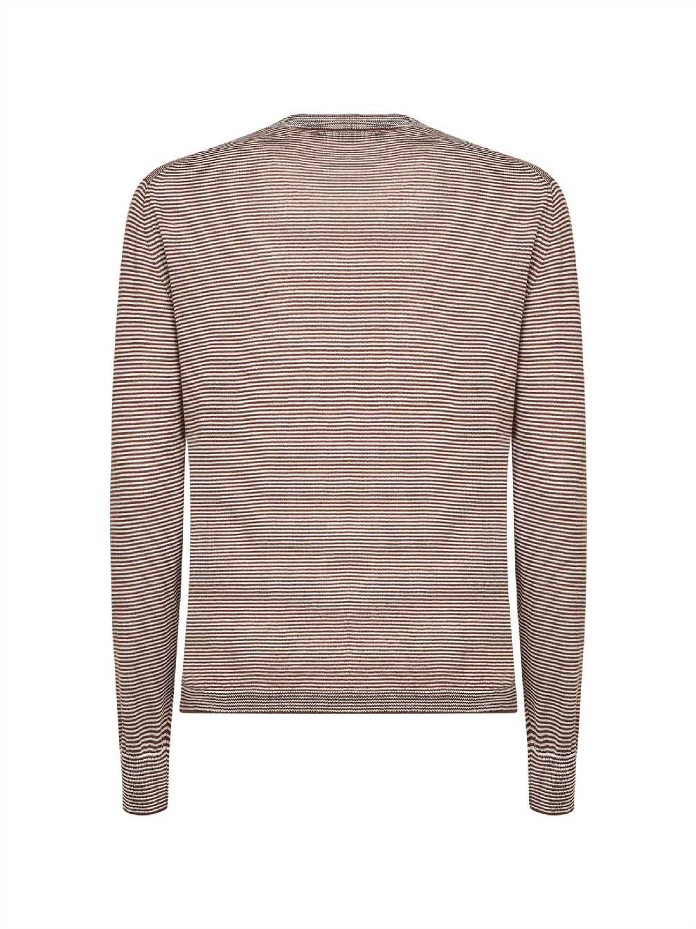Cardigan in maglia di lana Tasmania millerighe marrone