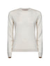 Beige lightweight virgin wool crewneck sweater