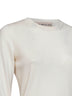 Beige lightweight virgin wool crewneck sweater