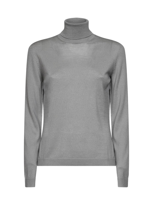 Sage green lightweight virgin wool knit turtleneck sweater