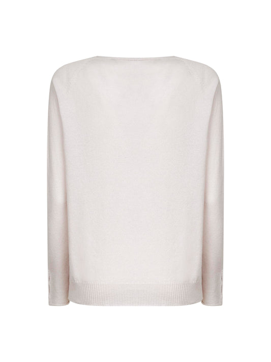 Pullover scollo a V in maglia grigia