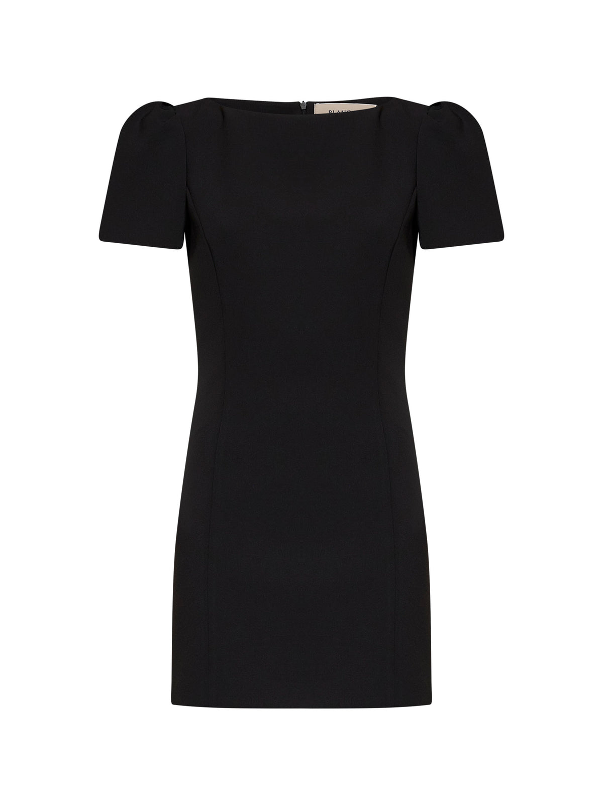 Miniabito aderente Albena in cady stretch nero<BR/>