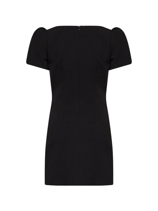 Miniabito aderente Albena in cady stretch nero<BR/>