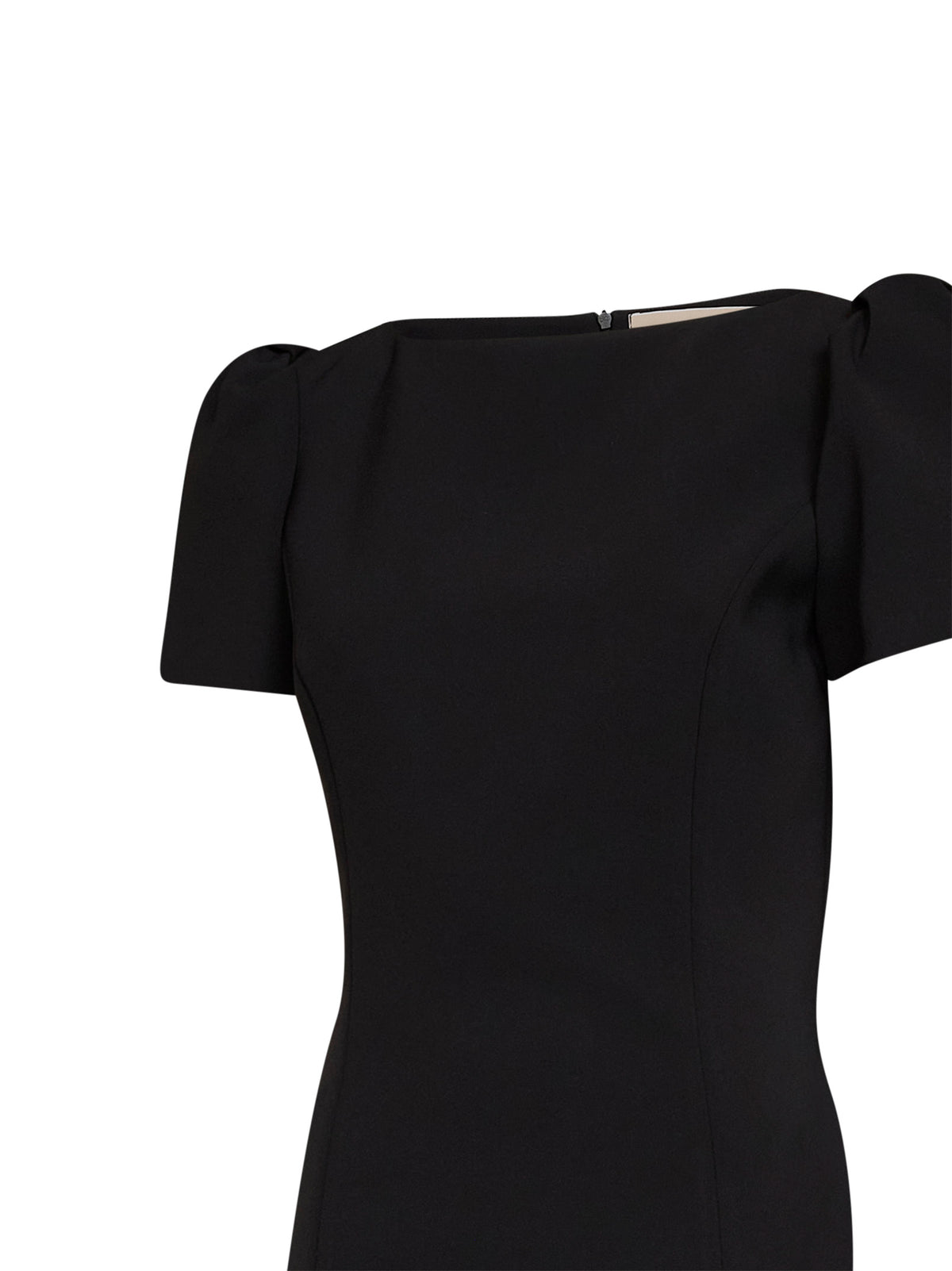 Miniabito aderente Albena in cady stretch nero<BR/>
