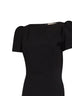 Miniabito aderente Albena in cady stretch nero<BR/>