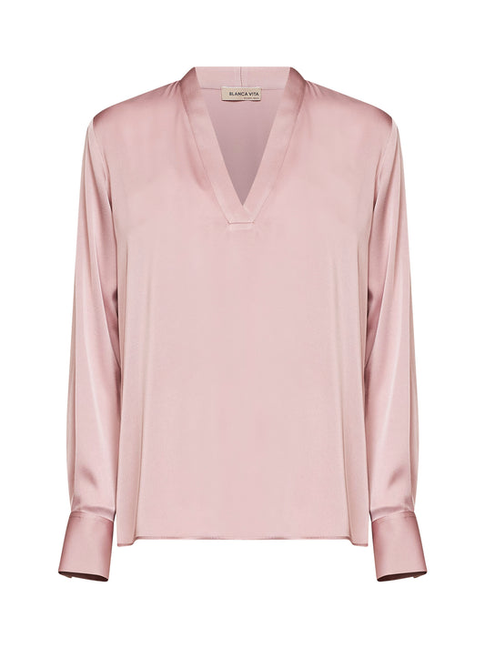 Amethyst pink envers satin Begma blouse