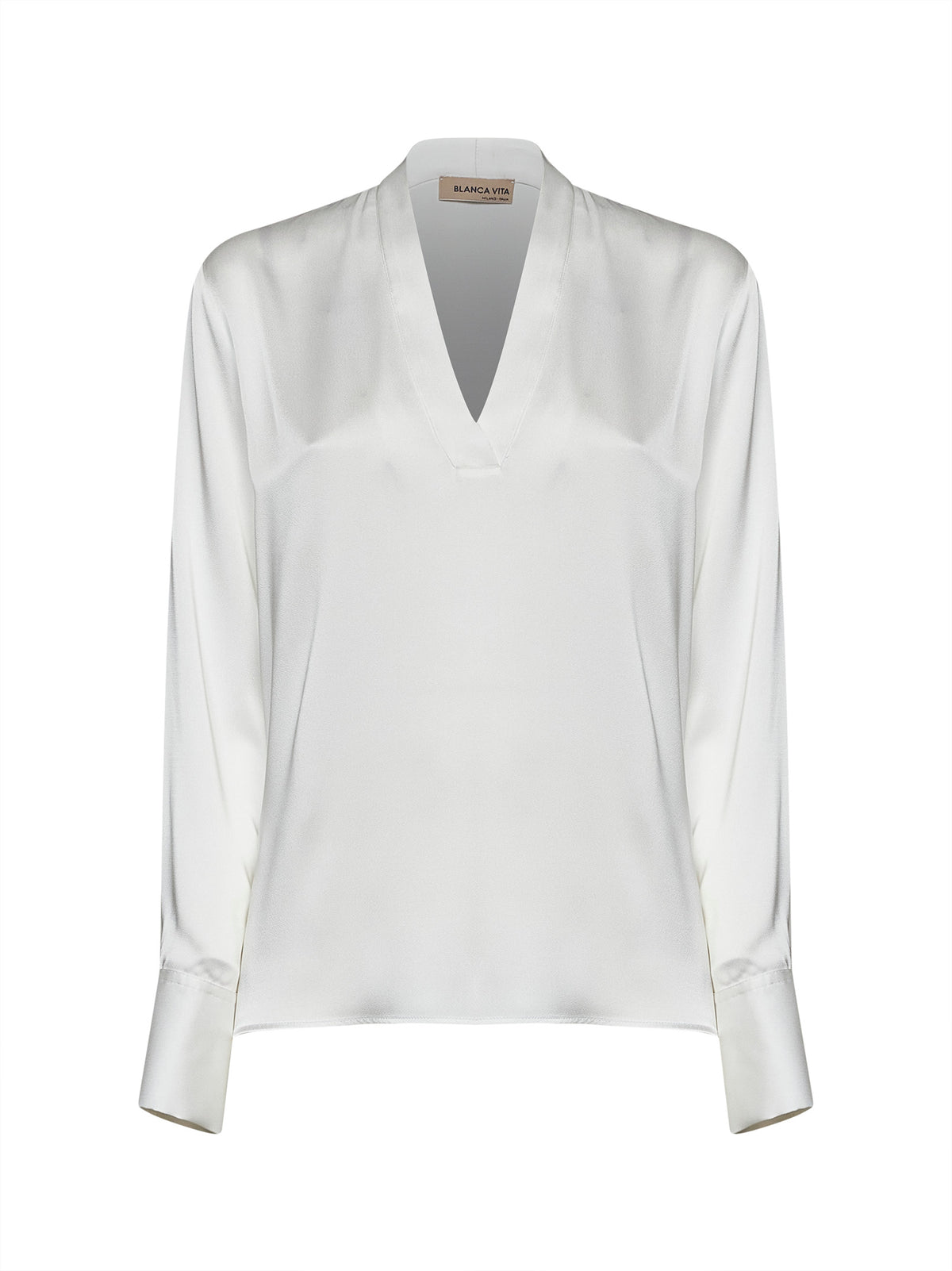 Diamond white envers satin Begma blouse