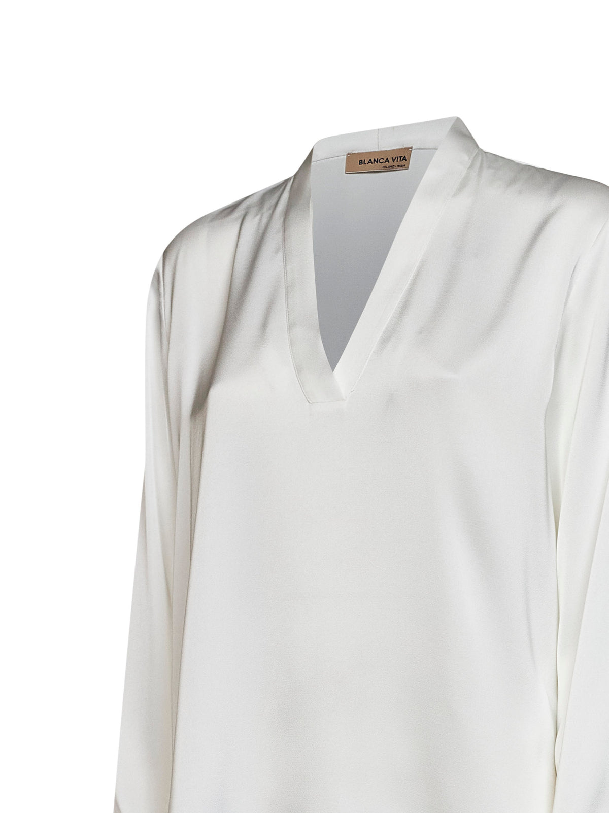 Diamond white envers satin Begma blouse