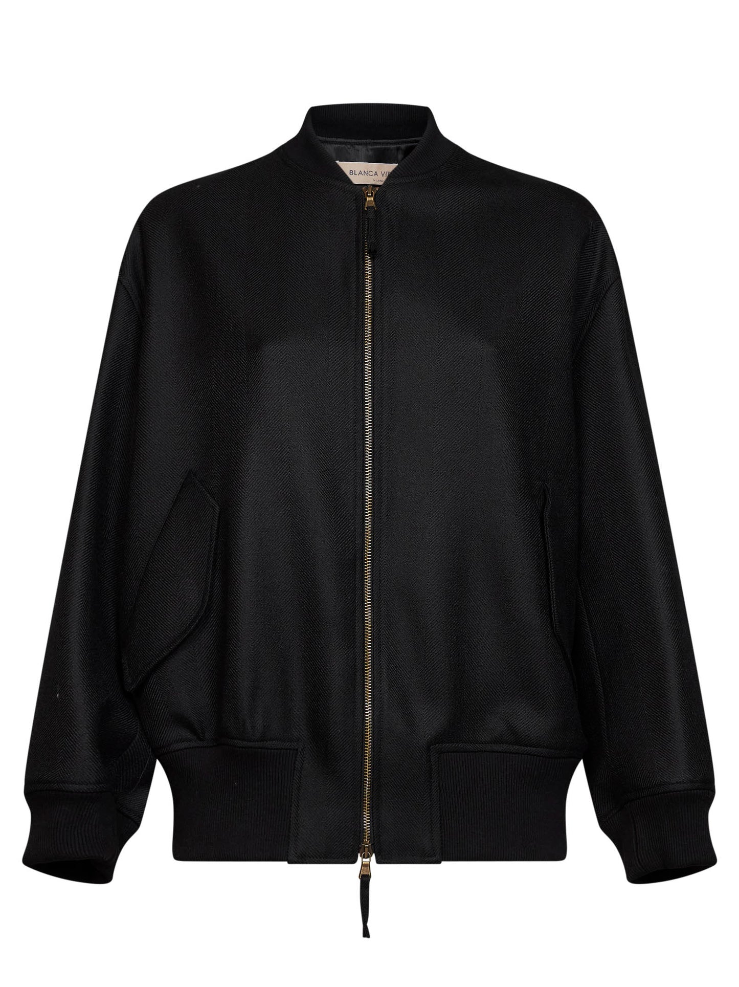 Onyx chevron wool Bellica bomber jacket