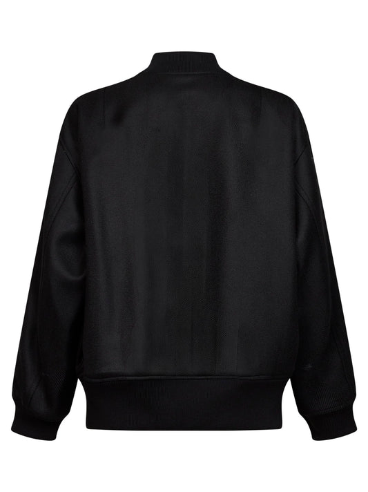 Onyx chevron wool Bellica bomber jacket