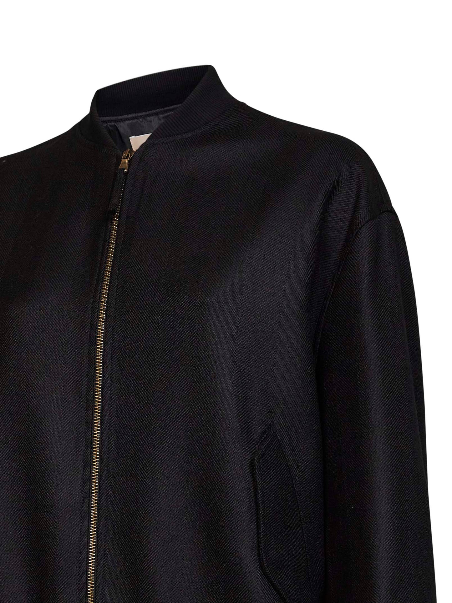 Onyx chevron wool Bellica bomber jacket