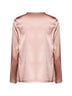 Amethyst pink stretch silk satin long-sleeved T-shirt