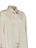 Cream envers satin Colga oversized shirt with tie