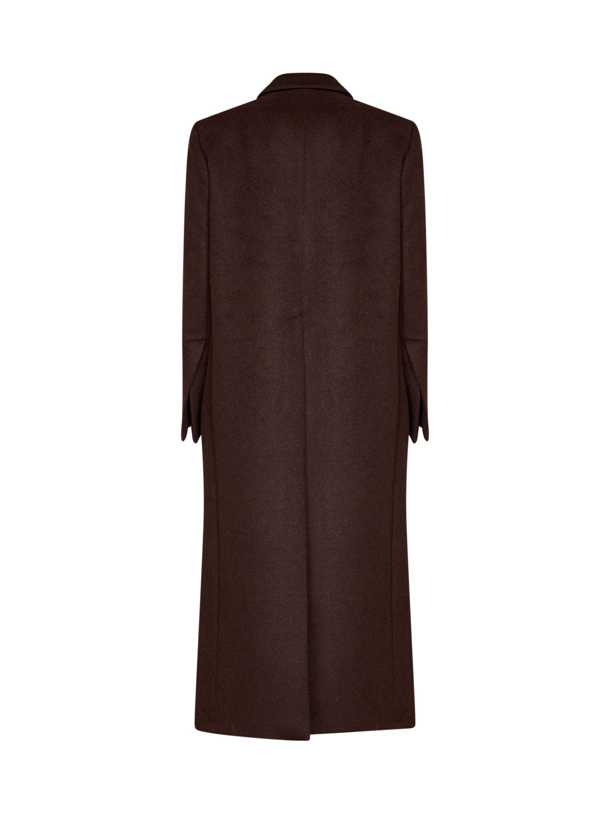 Dark brown wool-blend cloth Cujten single-breasted long coat