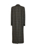 Navy Prince of Wales check Cujten single-breasted long coat
