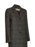 Navy Prince of Wales check Cujten single-breasted long coat