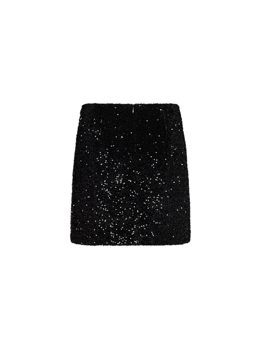 Onyx sequin-embellished bouclé Gandalf mini skirt