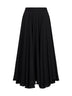 Gonna midi a ruota Ganza in doppia georgette nera