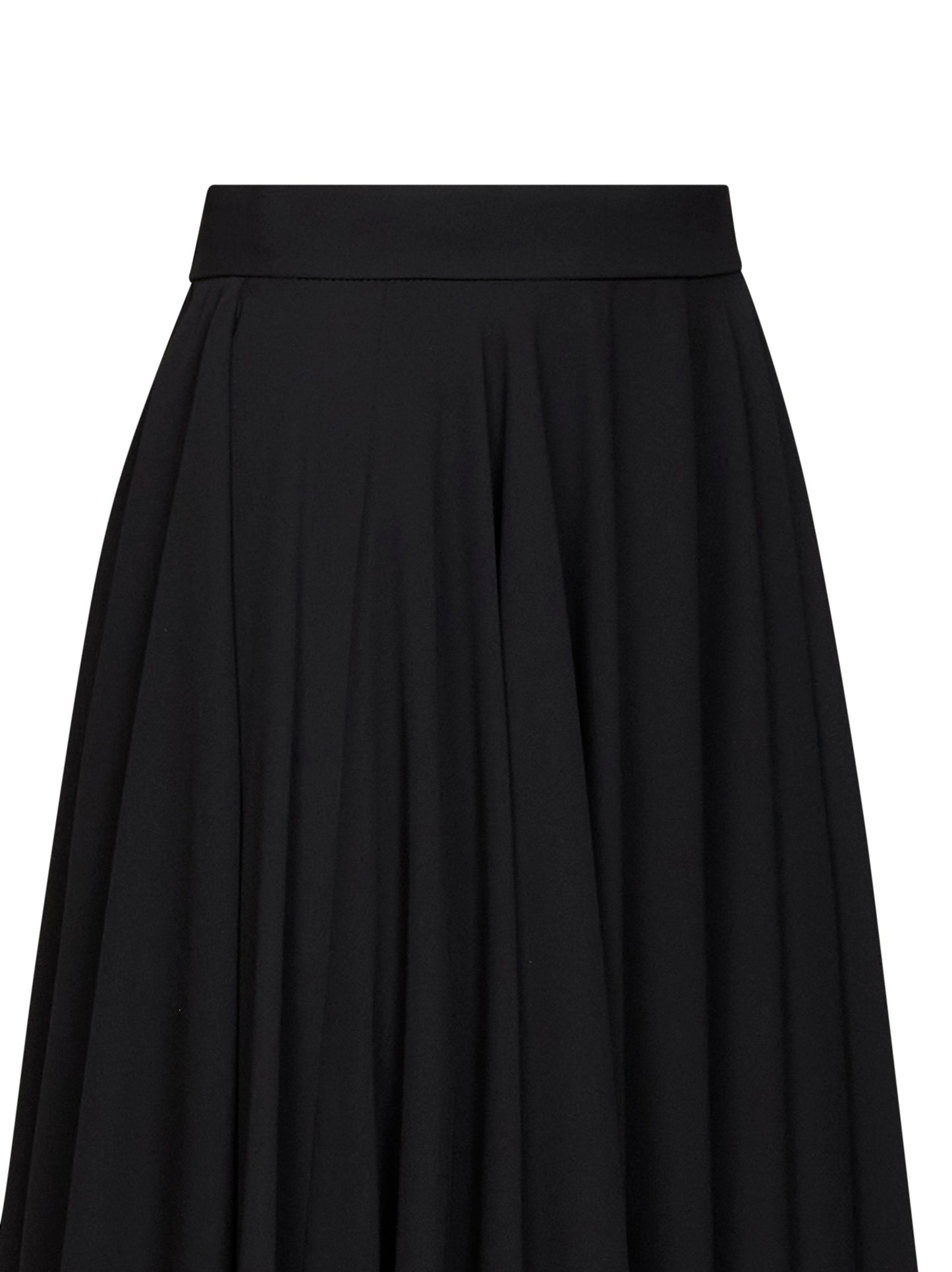 Gonna midi a ruota Ganza in doppia georgette nera