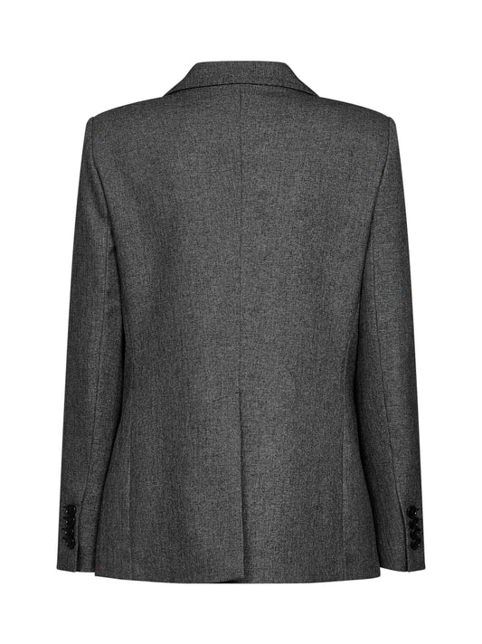 Anthracite stretch mélange canvas Gavera single-breasted blazer