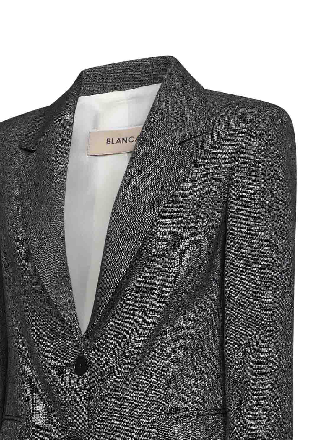 Giacca monopetto Gavera in tela melange stretch antracite