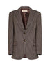 Dark brown houndstooth viscose blend Gedesa single-breasted blazer