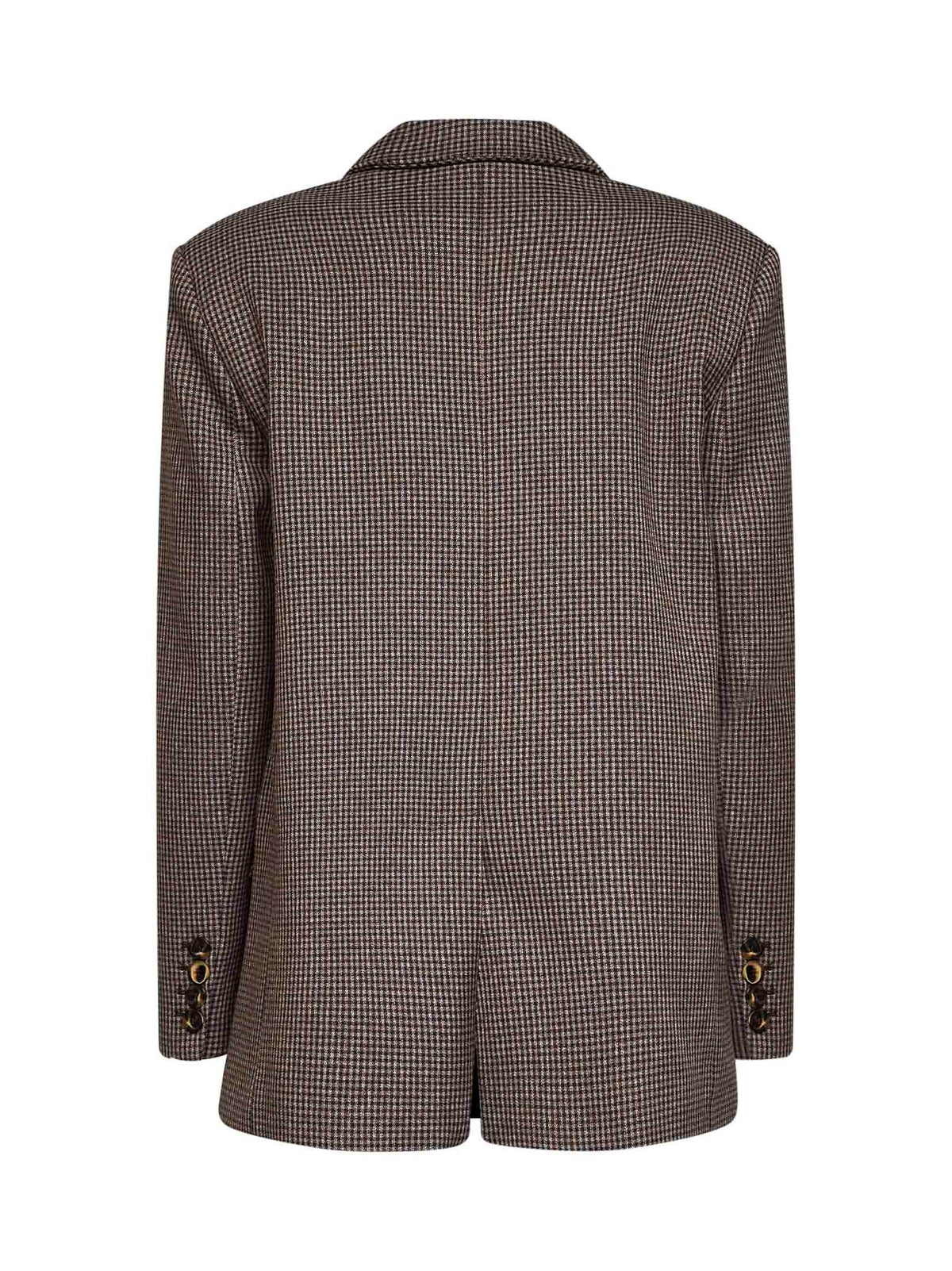 Dark brown houndstooth viscose blend Gedesa single-breasted blazer